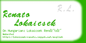 renato lokaicsek business card